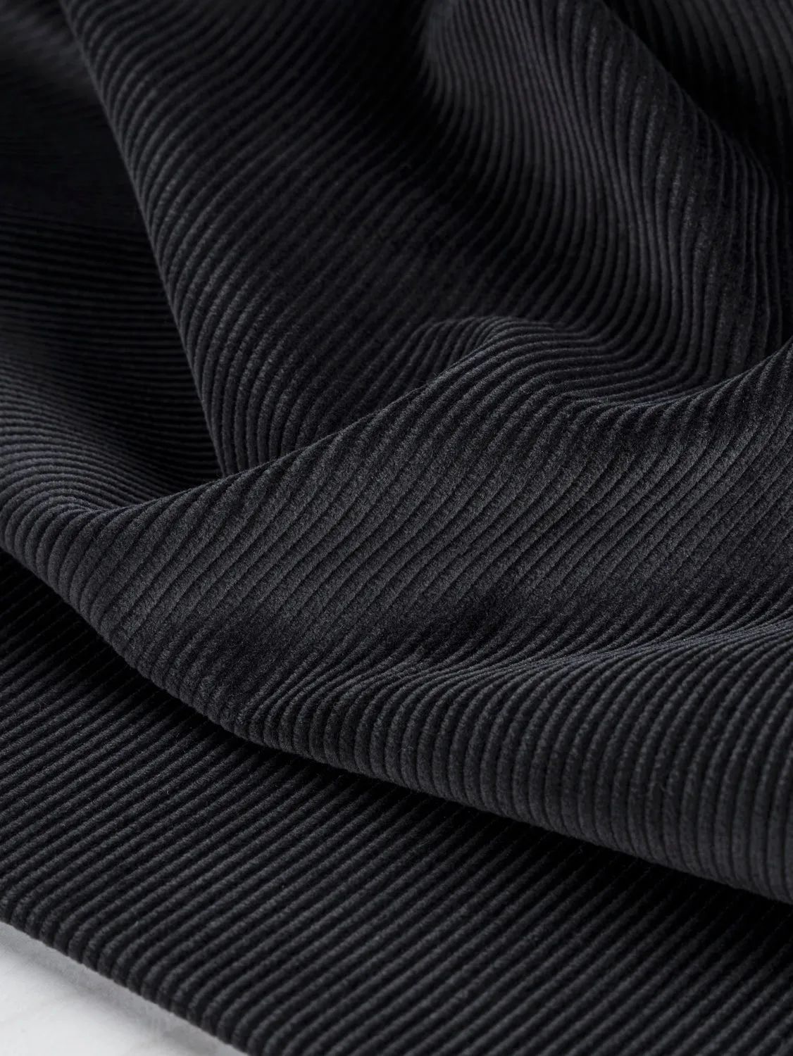 Non Stretch Cotton Corduroy Deadstock - Black - Swatch