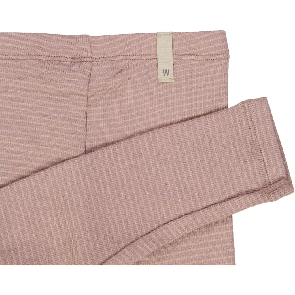 Rib Leggings - lilac stripe