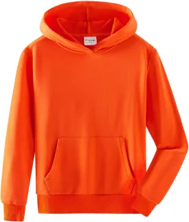Spring&Gege Youth Solid Classic Hoodies Soft Hooded Pullover Sweatshirts for Children (3-14 Years)
