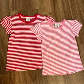 Stripe Cap Sleeve Tee