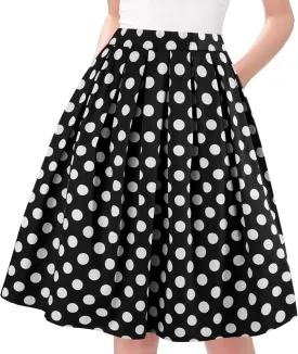 Taydey A-Line Pleated Vintage Skirts for Women