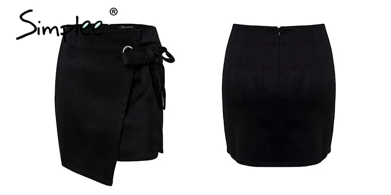 VenusFox sexy high waist split suede skirt