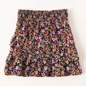 Winter Floral Asymmetrical Skirt