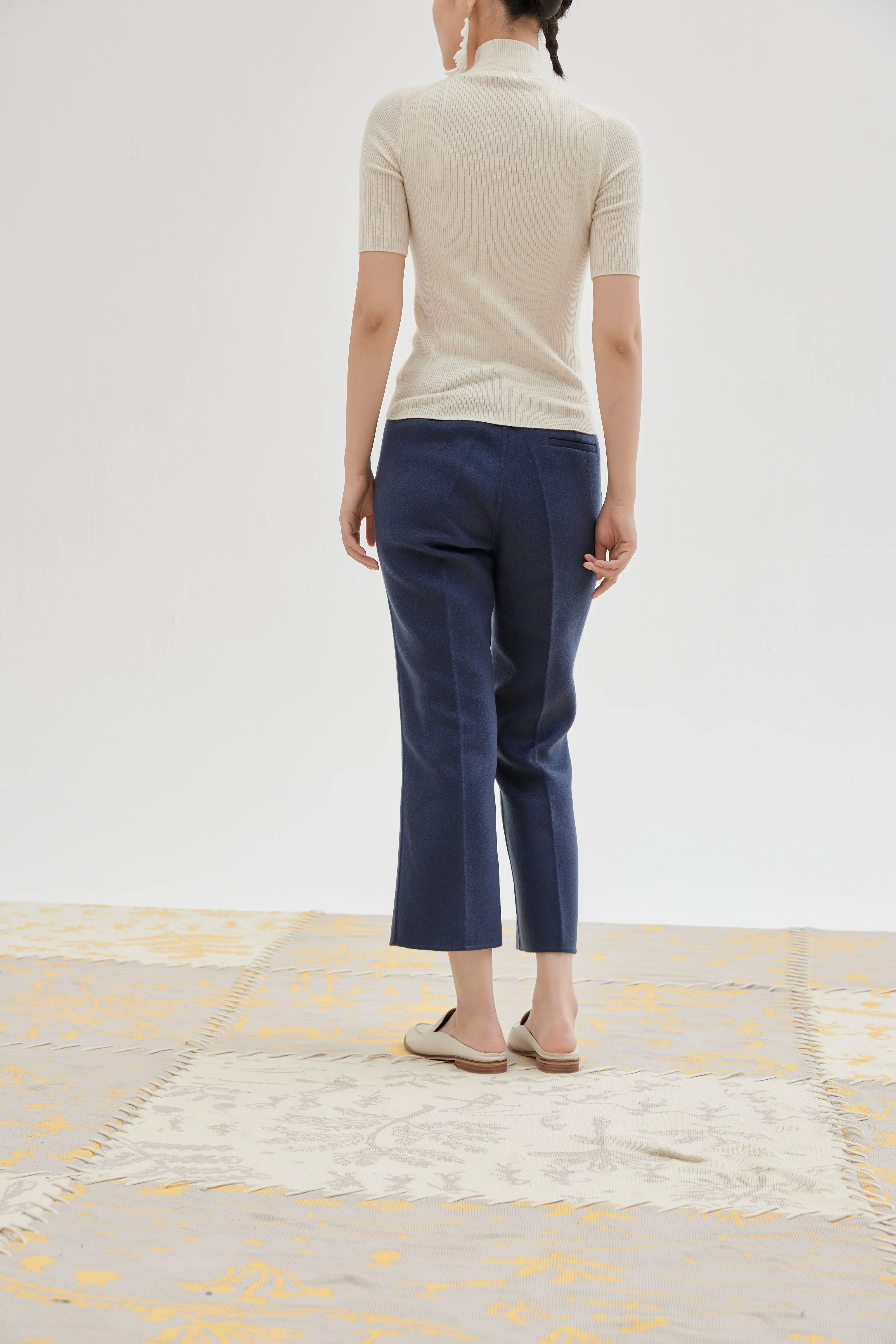 Women's flared cashmere trousers