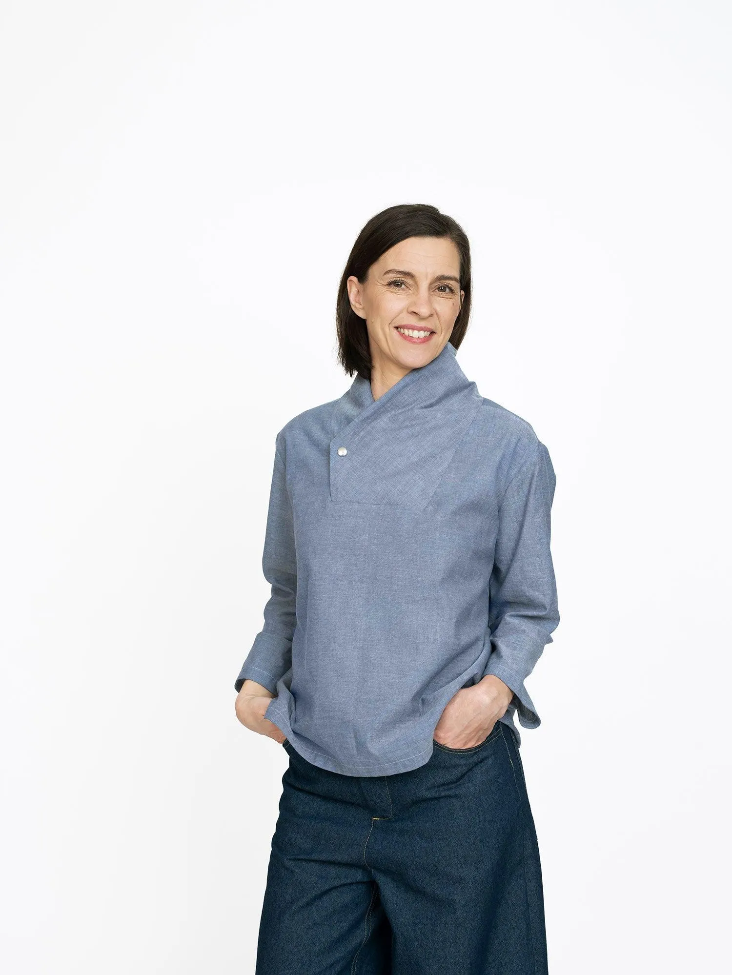 WRAP COLLAR SHIRT PATTERN
