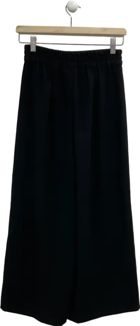 ZARA Black Wide Leg Cropped Trousers UK S